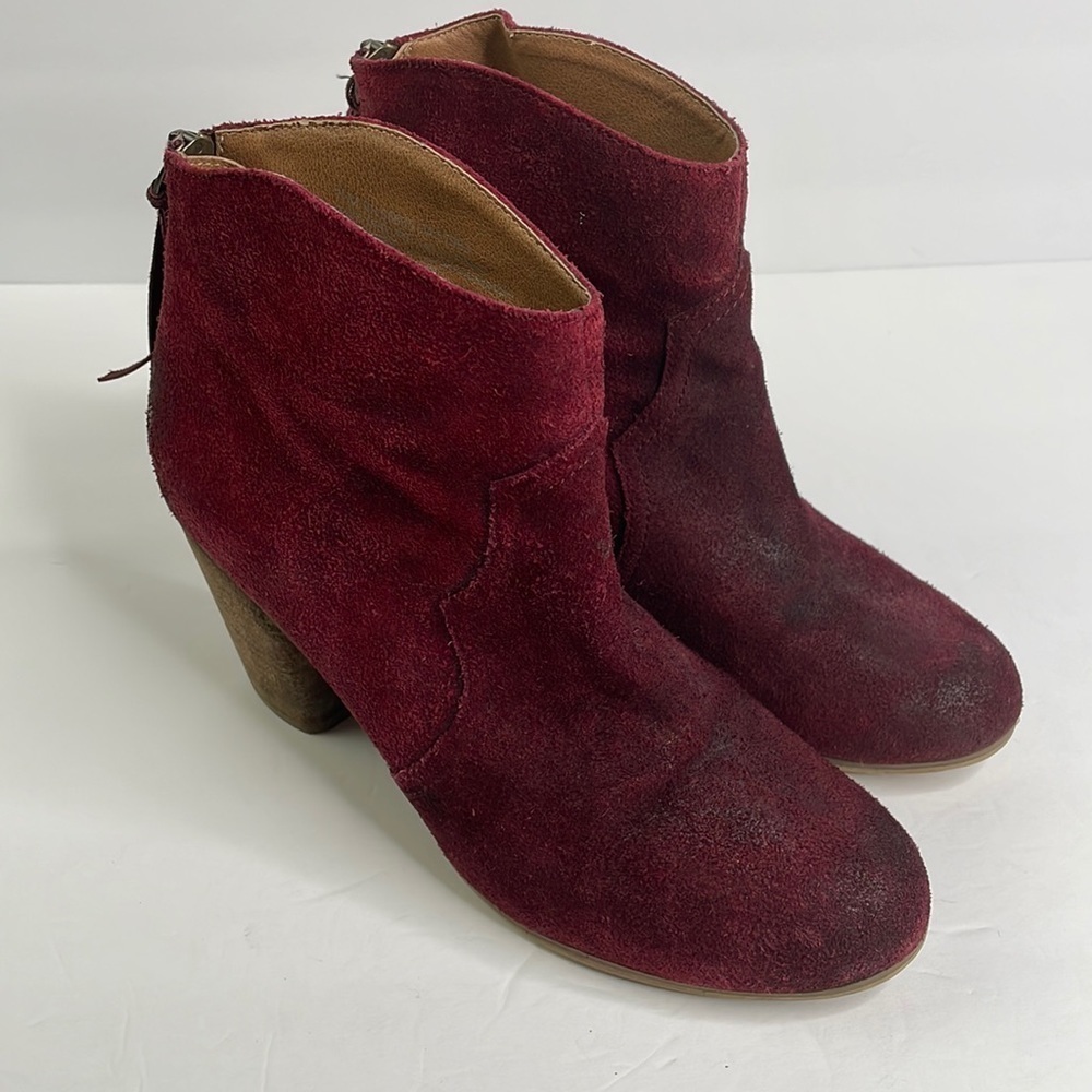 BP “trott” burgundy (ox blood) distressed suede booties size 7.5